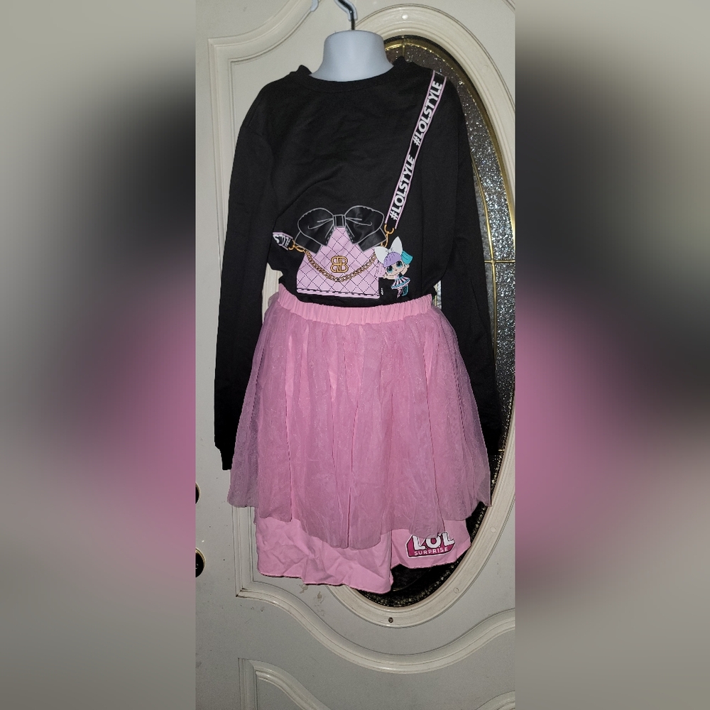 Black and Pink Graphic Dress